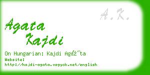 agata kajdi business card